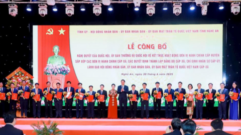 Nghệ An: Công bố thực hiện chính quyền địa phương 2 cấp