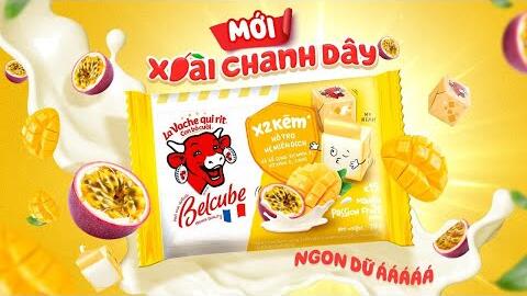 Mới !!! Phô Mai Vuông Belcube Hương Xoài Chanh Dây