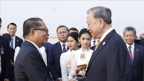 Tổng Bí thư Tô Lâm bắt đầu chuyến thăm cấp Nhà nước tới Vương quốc Campuchia