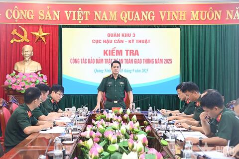 Cục Hậu cần-Kỹ thuật Quân khu 3 kiểm tra công tác bảo đảm trật tự, an toàn giao thông năm 2025