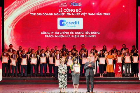 Mcredit ghi danh TOP 500 doanh nghiệp lớn nhất Việt Nam 2025