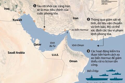 Mỹ bố trí lực lượng phong tỏa eo biển Hormuz như thế nào?