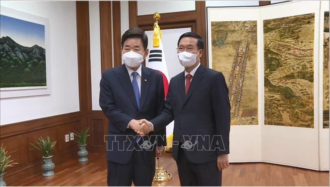 Thường trực Ban Bí thư Võ Văn Thưởng tiếp tục các hoạt động thăm Hàn Quốc Chú thích ảnh