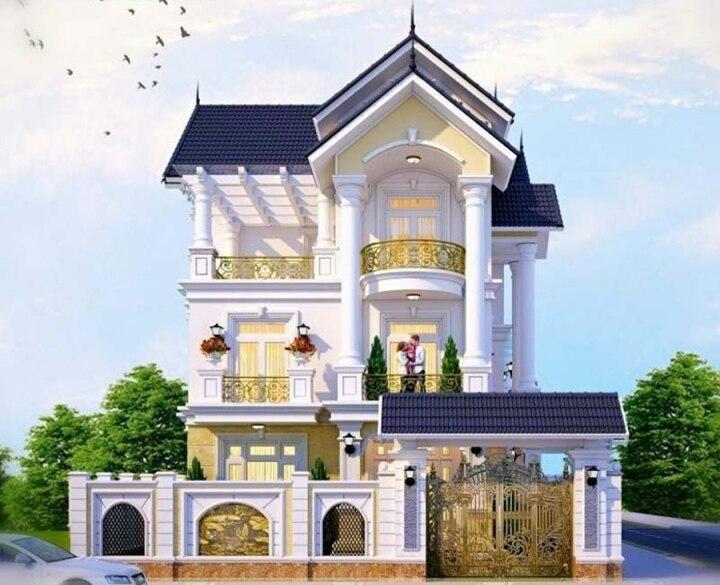 Top 10 mẫu nhà 3 tầng tân cổ điển đẹp xiêu lòng - Ảnh 9.