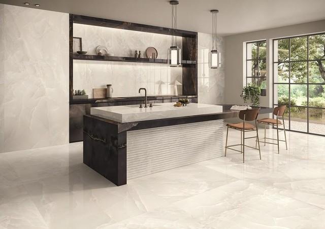 Gạch marble màu lạ khuấy động xu hướng nội thất châu Âu - Ảnh 1.