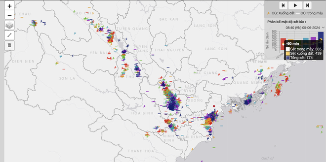 Thống kê sáng nay: Có đến hàng nghìn cú sét đánh xuống miền Bắc- Ảnh 1.
