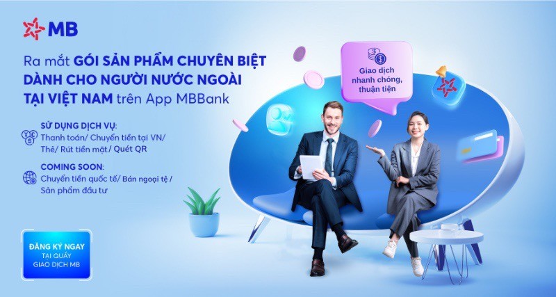 MB ra mắt dịch vụ dành cho người nước ngoài trên App MBBank