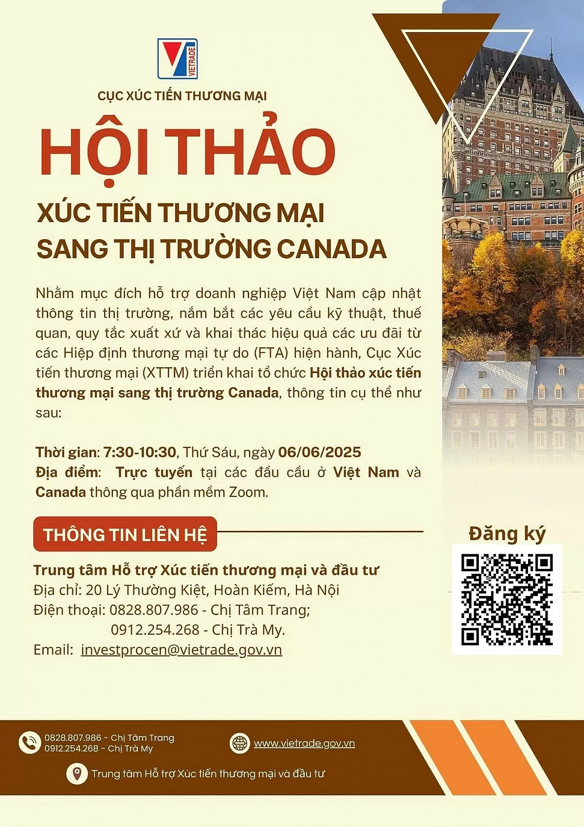 Hội thảo xúc tiến thương mại sang thị trường Canada Hội thảo xúc tiến thương mại sang thị trường Canada