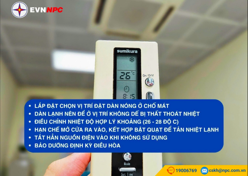 EVNNPC khuyến cáo sử dụng điều hoà