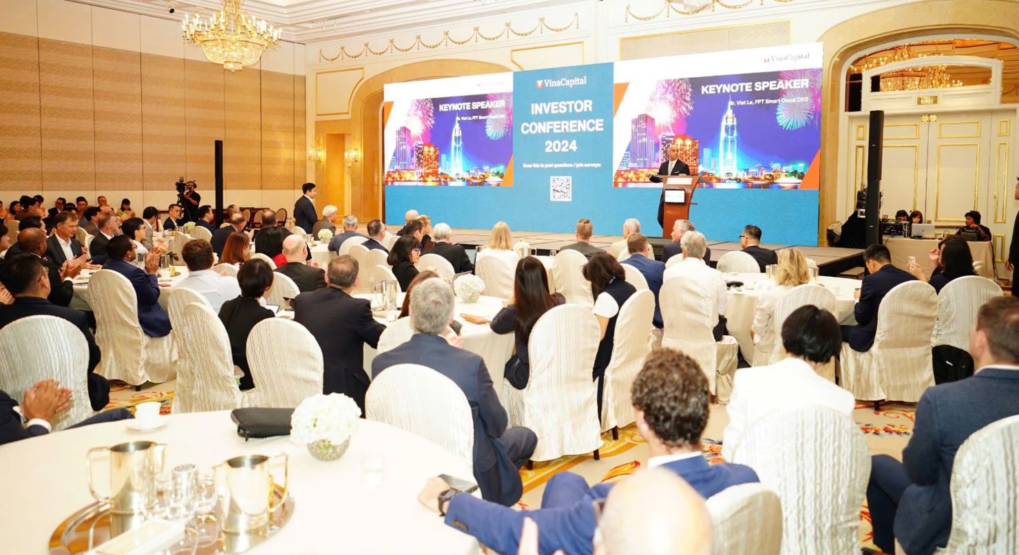 Hội nghị Nh&agrave; đầu tư doVinaCapital tổ chức năm 2024 đ&atilde; thu h&uacute;t nhiều nh&agrave; đầu tư từ khắp thế giới tham dự.