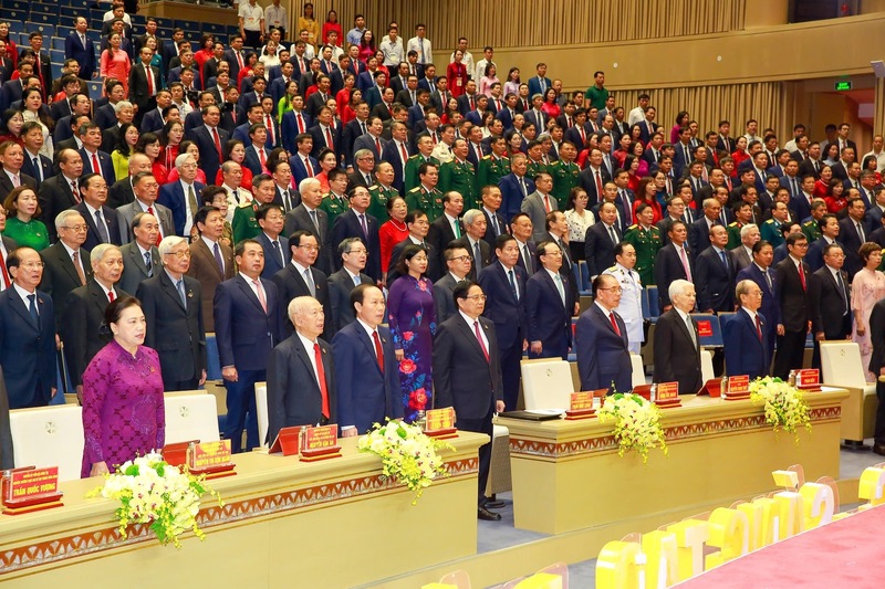 Thủ tướng Phạm Minh Chính cùng các đại biểu dự Đại hội. Ảnh: Lê Dũng.