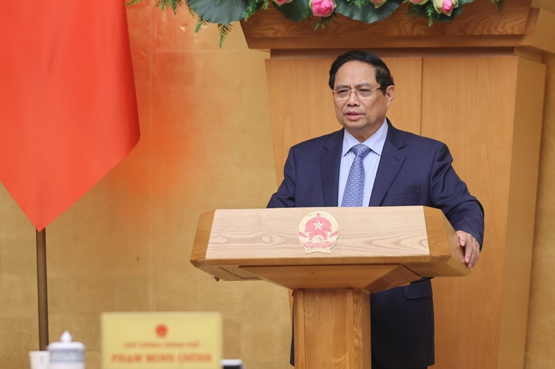 Thủ tướng Phạm Minh Chính phát biểu kết luận phiên họp. Ảnh:VGP/Nhật Bắc