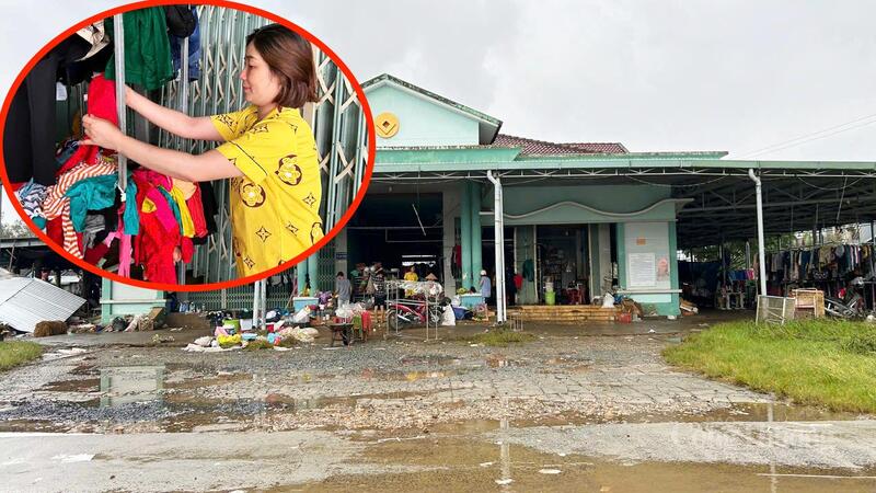 Chị Nguyễn Thị Tràn, tiểu thương Chợ Hòa Thịnh chịu nhiều thiệt hại sau trận lũ lụt