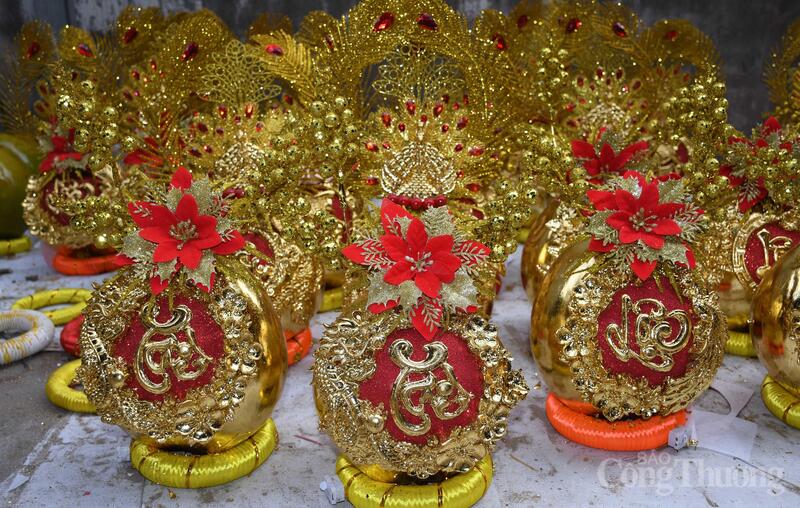 Các mẫu dừa dát vàng phổ thông có giá khoảng 480.000 đồng/cặp.