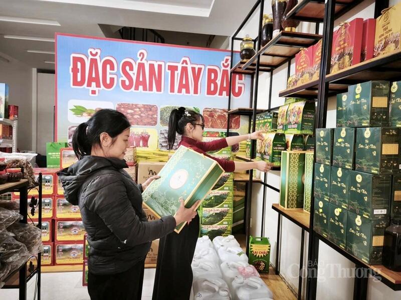 Sản phẩm OCOP tại cửa hàng đặc sản Lai Châu tiêu thụ mạnh.