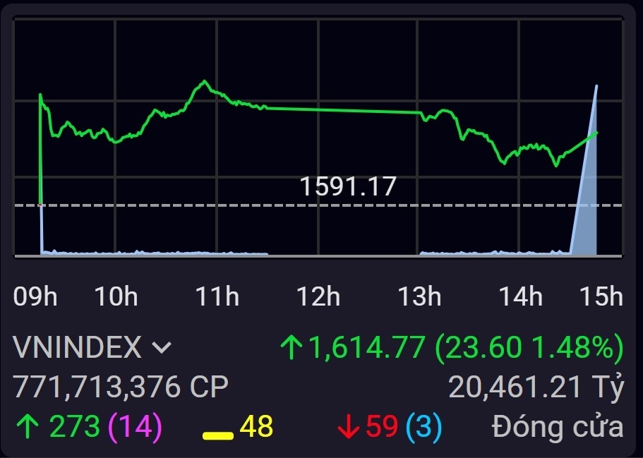 Bắt đáy nhập cuộc, VN-Index lấy lại mốc 1.600 điểm