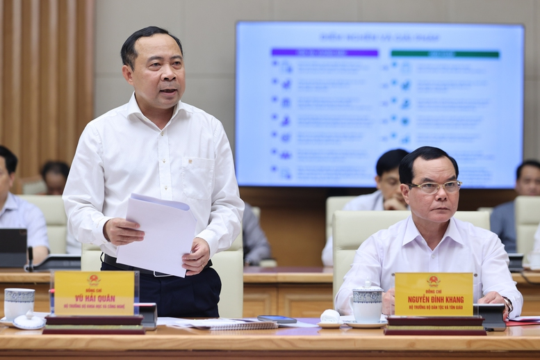 Bộ trưởng Bộ Khoa học và Công nghệ Vũ Hải Quân phát biểu - Ảnh: VGP/Nhật Bắc