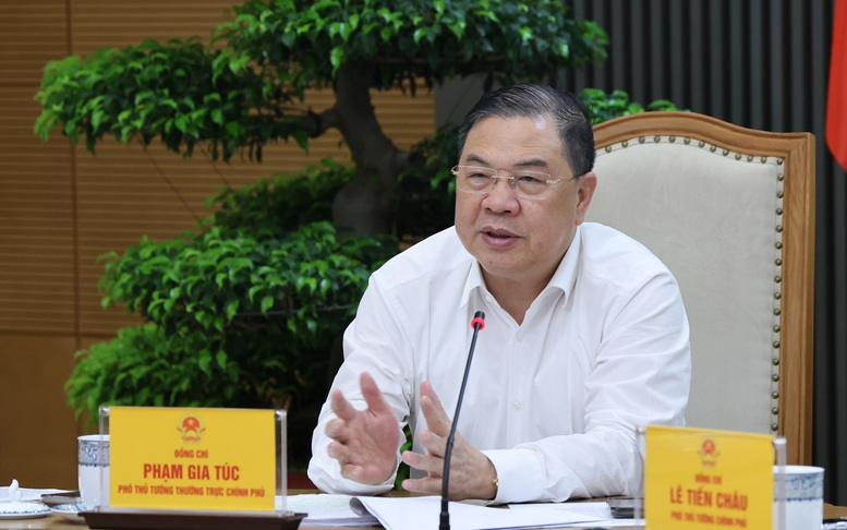Phó Thủ tướng Thường trực Phạm Gia Túc nêu rõ, trong bối cảnh yêu cầu tăng trưởng hai con số, nhu cầu năng lượng, đặc biệt là điện phục vụ sản xuất, sẽ tăng rất cao - Ảnh: VGP/Phương Nguyên