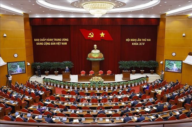 Quang cảnh phiên bế mạc Hội nghị lần thứ hai Ban Chấp hành Trung ương Đảng khoá XIV, chiều 25/3/2026. Ảnh: Doãn Tấn/TTXVN Quang cảnh phiên bế mạc Hội nghị lần thứ hai Ban Chấp hành Trung ương Đảng khoá XIV, chiều 25/3/2026. Ảnh: Doãn Tấn/TTXVN