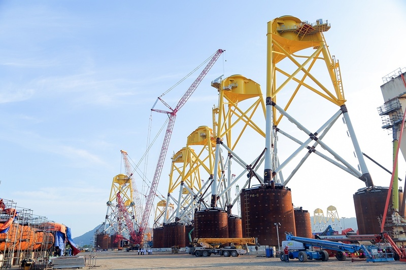 Petrovietnam đang từng bước làm chủ công nghệ, khẳng định vị thế trên trường quốc tế trong lĩnh vực năng lượng mới - Ảnh: Chân đế điện gió ngoài khơi do PTSC thuộc Petrovietnam chế tạo