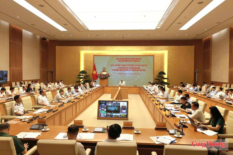Hội nghị được kết nối trực tuyến tới các tỉnh, thành phố, Ban Chỉ đạo quốc gia các địa phương, các lực lượng chức năng