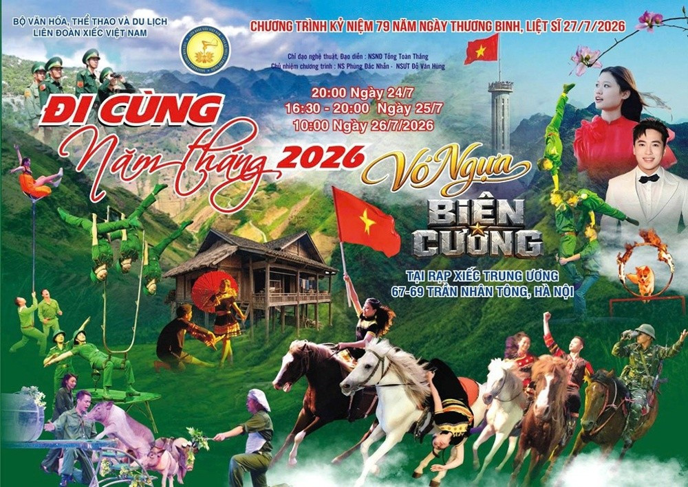 “Vó ngựa biên cương” là chương trình thứ 8 trong chuỗi nghệ thuật “Đi cùng năm tháng” của Liên đoàn Xiếc Việt Nam. Ảnh: BTC 1vn12.jpg