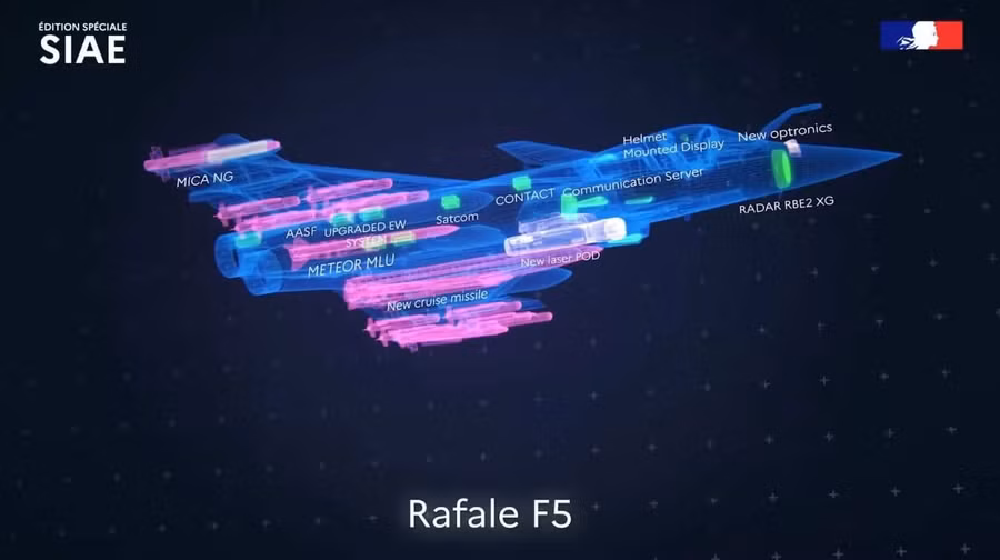 Hình minh họa máy bay chiến đấu Rafale F5 được trang bị tên lửa ASN4G thế hệ mới. screenshot-4-7.jpg